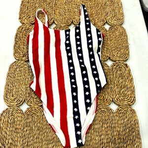 Hollister swim bathing suit one piece American 🇺🇸 flag patriotic 4th of July